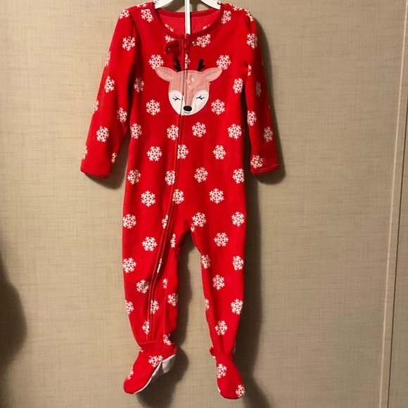 Carter's Red Deer Snowflake Footie - Picture 1 of 4